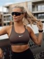 Nike Swoosh Mid-Support Padded Sports Bra Ironstone / White