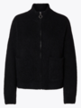 Selected Femme Sia Ras Long Sleeve Knit Zipper Cardigan Black