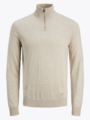 Jack and Jones Emil Knit Half Zip Beige / Oatmeal