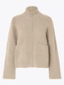 Selected Femme Sia Ras Long Sleeve Knit Zipper Cardigan Humus