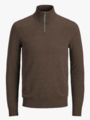 Jack and Jones Emil Knit Half Zip Mulch Twist